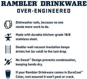 Rambler 42 oz Tumbler with Handle and Straw Lid, Travel Mug Water Tumbler, Vacuum Insulated Cup with Handle, Stainless Steel, White Rambler 42 oz Tumbler with Handle and Straw Lid, Travel Mug Water Tumbler, Vacuum Insulated Cup with Handle, Stainless Steel, White