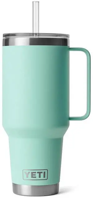 Rambler 42 oz Tumbler with Handle and Straw Lid, Travel Mug Water Tumbler, Vacuum Insulated Cup with Handle, Stainless Steel, Seafoam Rambler 42 oz Tumbler with Handle and Straw Lid, Travel Mug Water Tumbler, Vacuum Insulated Cup with Handle, Stainless Steel, Seafoam