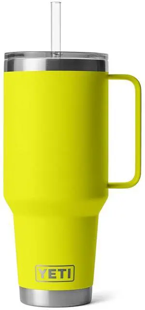 Rambler 42 oz Tumbler with Handle and Straw Lid, Travel Mug Water Tumbler, Vacuum Insulated Cup with Handle, Stainless Steel, Firefly Yellow Rambler 42 oz Tumbler with Handle and Straw Lid, Travel Mug Water Tumbler, Vacuum Insulated Cup with Handle, Stainless Steel, Firefly Yellow