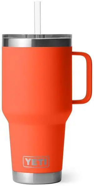 Rambler 35 oz Tumbler with Handle and Straw Lid, Travel Mug Water Tumbler, Vacuum Insulated Cup with Handle, Stainless Steel, Papaya Rambler 35 oz Tumbler with Handle and Straw Lid, Travel Mug Water Tumbler, Vacuum Insulated Cup with Handle, Stainless Steel, Papaya