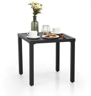 Small Metal End Side Table, Indoor Outdoor Square Bistro Tables, Portable Coffee Table, Rust & Weather Resistant, Black, 18.9" Small Metal End Side Table, Indoor Outdoor Square Bistro Tables, Portable Coffee Table, Rust & Weather Resistant, Black, 18.9"