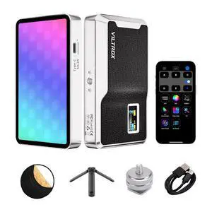 RGB Video Light Kit, 6000mAh Portable Camera Light 8W Output Power, LED Video Light Panel, 2500-8500K CRI TLCI 97+ Photograhy Lighting, with Mini Tripod, 60cm Reflector RGB Video Light Kit, 6000mAh Portable Camera Light 8W Output Power, LED Video Light Panel, 2500-8500K CRI TLCI 97+ Photograhy Lighting, with Mini Tripod, 60cm Reflector