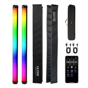 2 Pack 20W RGB Light Stick Wand, 1920LM LED 2500K-8500K Photography Lighting Tube, Smartphone App 26 Lights Effect for Video Conference Shooting YouTube Studio, Live Game Streaming, Vlogg 2 Pack 20W RGB Light Stick Wand, 1920LM LED 2500K-8500K Photography Lighting Tube, Smartphone App 26 Lights Effect for Video Conference Shooting YouTube Studio, Live Game Streaming, Vlogg