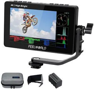 FEELWORLD F5 Prox 5.5 Inch 1600nit Field Camera Monitor Touch 4K HDMI 3D LUT Waveform for DSLR Mirrorless Camera Help Filmmakers Videographer Outdoor Accurate Focus and Expose with F750 Battery Bag FEELWORLD F5 Prox 5.5 Inch 1600nit Field Camera Monitor Touch 4K HDMI 3D LUT Waveform for DSLR Mirrorless Camera Help Filmmakers Videographer Outdoor Accurate Focus and Expose with F750 Battery Bag