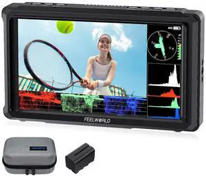 FEELWORLD FW568 PRO 6 Inch 1200nit High Bright Camera DSLR Field Monitor with F750 4400mAh Battery and Bag, Custom 3D LUT Camera Monitor 4K 60Hz HDMI in Out Waveform Monitoring Lightweight FEELWORLD FW568 PRO 6 Inch 1200nit High Bright Camera DSLR Field Monitor with F750 4400mAh Battery and Bag, Custom 3D LUT Camera Monitor 4K 60Hz HDMI in Out Waveform Monitoring Lightweight