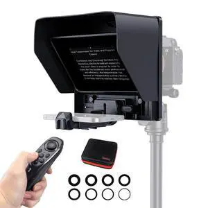 FEELWORLD TP10 10" Portable Foldable Teleprompter for Up to 9" iPhone & Phone & mini Tablet Prompter Phone DSLR Camera Video Record for Live Stream Interview Speech with Remote Control FEELWORLD TP10 10" Portable Foldable Teleprompter for Up to 9" iPhone & Phone & mini Tablet Prompter Phone DSLR Camera Video Record for Live Stream Interview Speech with Remote Control