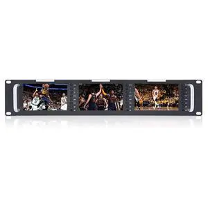 FEELWORLD T51 Plus-H Triple 5.5 Inch 2RU Broadcast Rack Mount Monitor LCD 1920x1080 HDMI AV Input and Output FEELWORLD T51 Plus-H Triple 5.5 Inch 2RU Broadcast Rack Mount Monitor LCD 1920x1080 HDMI AV Input and Output