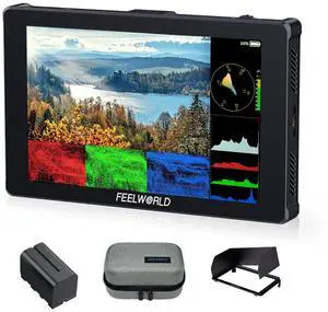 FEELWORLD F7 Plus 7 Inch 1200nit DSLR Camera Field Monitor with F750 4400mAh Battery and Bag High Brightness Touchscreen 3D Lut HDR Waveform F970 Install and Power Kit 4K 60Hz HDMI in Out FEELWORLD F7 Plus 7 Inch 1200nit DSLR Camera Field Monitor with F750 4400mAh Battery and Bag High Brightness Touchscreen 3D Lut HDR Waveform F970 Install and Power Kit 4K 60Hz HDMI in Out