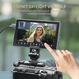 FEELWORLD P6X 5.5 inch 1000nit Aluminium Camera Field DSLR Monitor Touchscreen High Brightness Portable Waveform LUT HDR 4K HDMI Input and Output Weight 249g FEELWORLD P6X 5.5 inch 1000nit Aluminium Camera Field DSLR Monitor Touchscreen High Brightness Portable Waveform LUT HDR 4K HDMI Input and Output Weight 249g
