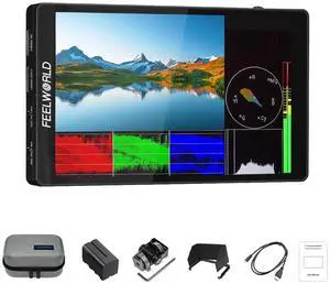 FEELWORLD F7 PRO 7 Inch Touch Screen DSLR Camera Field Monitor with F750 Battery and Bag 3D Lut HDR Waveform F970 External Power Install Kit 1920x1200 4K 60Hz HDMI in Out 8.4V Type-c Input FEELWORLD F7 PRO 7 Inch Touch Screen DSLR Camera Field Monitor with F750 Battery and Bag 3D Lut HDR Waveform F970 External Power Install Kit 1920x1200 4K 60Hz HDMI in Out 8.4V Type-c Input