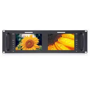 FEELWORLD D71 Plus-H Dual 7 Inch 3RU Broadcast Rack Mount Monitor with Waveform LUT IPS 1920x1200 HD LCD Screen HDMI AV Input and Output FEELWORLD D71 Plus-H Dual 7 Inch 3RU Broadcast Rack Mount Monitor with Waveform LUT IPS 1920x1200 HD LCD Screen HDMI AV Input and Output
