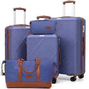 CONCEPTEN Luggage Sets 5 Piece, Hardside Spinner Suitcases with Wheels, Lightweight Carry On Luggage Set with TSA Lock, 20in 24in 28in ABS Hardshell Travel Set, Lavender CONCEPTEN Luggage Sets 5 Piece, Hardside Spinner Suitcases with Wheels, Lightweight Carry On Luggage Set with TSA Lock, 20in 24in 28in ABS Hardshell Travel Set, Lavender
