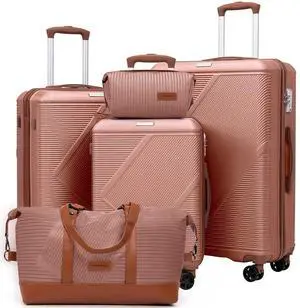 CONCEPTEN Luggage Sets 5 Piece, Hardside Spinner Suitcases with Wheels, Lightweight Carry On Luggage Set with TSA Lock, 20in 24in 28in ABS Hardshell Travel Set, Pink CONCEPTEN Luggage Sets 5 Piece, Hardside Spinner Suitcases with Wheels, Lightweight Carry On Luggage Set with TSA Lock, 20in 24in 28in ABS Hardshell Travel Set, Pink