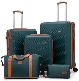 CONCEPTEN Expandable Hardshell Luggage Set 5 Piece, 22x14x9 Airline Approved Carry On, 20/24/28" Suitcase Set with TSA Lock, Spinner Wheels, ABS+PC (Teal) CONCEPTEN Expandable Hardshell Luggage Set 5 Piece, 22x14x9 Airline Approved Carry On, 20/24/28" Suitcase Set with TSA Lock, Spinner Wheels, ABS+PC (Teal)
