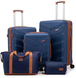 CONCEPTEN Luggage Sets 5 Piece, Expandable Hardside Suitcase with Spinner Wheels, 20/24/28 inch Travel Luggage Set, Lightweight Carry On with TSA Lock (Dark Blue) CONCEPTEN Luggage Sets 5 Piece, Expandable Hardside Suitcase with Spinner Wheels, 20/24/28 inch Travel Luggage Set, Lightweight Carry On with TSA Lock (Dark Blue)