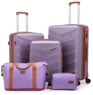 CONCEPTEN Expandable Hardshell Luggage Set 5 Piece, 22x14x9 Airline Approved Carry On, 20/24/28" Suitcase Set with TSA Lock, Spinner Wheels, ABS+PC (Purple) CONCEPTEN Expandable Hardshell Luggage Set 5 Piece, 22x14x9 Airline Approved Carry On, 20/24/28" Suitcase Set with TSA Lock, Spinner Wheels, ABS+PC (Purple)