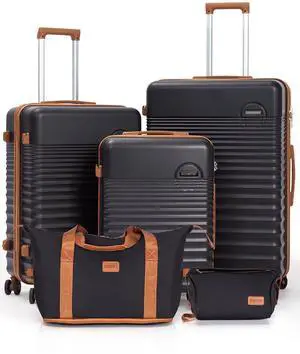 CONCEPTEN Luggage Sets 5 Piece, Suitcases with Wheels, Hardshell Suitcase Set, ABS Carry on Luggage Set with TSA Lock, Travel Luggage CONCEPTEN Luggage Sets 5 Piece, Suitcases with Wheels, Hardshell Suitcase Set, ABS Carry on Luggage Set with TSA Lock, Travel Luggage
