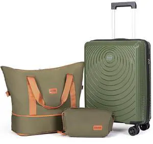 CONCEPTEN Luggage Sets,Suitcases with Wheels, Hardshell Suitcase Set, PP Carry on Luggage Set with TSA Lock, Travel Luggage (Olive Drab, Bag Type) CONCEPTEN Luggage Sets,Suitcases with Wheels, Hardshell Suitcase Set, PP Carry on Luggage Set with TSA Lock, Travel Luggage (Olive Drab, Bag Type)
