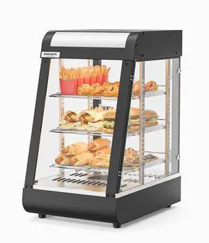 ROVSUN 15" Commercial Food Warmer Display Pizza Warmer, 3-Tier Electric Countertop Food Warmer w/LED Lighting Adjustable Removable Shelves Glass Door, Pretzel Warmer for Buffet Restaurant, 1000W ROVSUN 15" Commercial Food Warmer Display Pizza Warmer, 3-Tier Electric Countertop Food Warmer w/LED Lighting Adjustable Removable Shelves Glass Door, Pretzel Warmer for Buffet Restaurant, 1000W