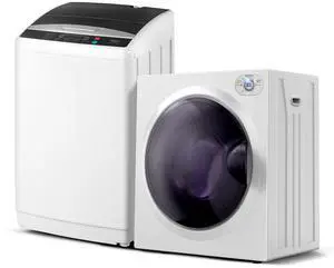 ROVSUN 25LBS Full Automatic Washing Machine and 2.6CuFt Portable Clothes Dryer Set, Electric Laundry Washer and Dryer Combo Set with Stainless Steel Inner Tub, for Apartment, Dorms, Home ROVSUN 25LBS Full Automatic Washing Machine and 2.6CuFt Portable Clothes Dryer Set, Electric Laundry Washer and Dryer Combo Set with Stainless Steel Inner Tub, for Apartment, Dorms, Home