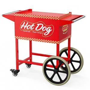 ROVSUN Hot Dog Cart - Mobile Stand for 5-7 Rollers Hot Dog Machine with Shelfs, Handles & Wheels, Concession Stands, Fairs, Events Use ROVSUN Hot Dog Cart - Mobile Stand for 5-7 Rollers Hot Dog Machine with Shelfs, Handles & Wheels, Concession Stands, Fairs, Events Use