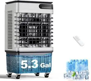 1800CFM Swamp Cooler,Evaporative Air Cooler with 5.3-Gal Water Tank,4 Ice Packs,Evaporative Cooler for Outdoor Patio Garage Commercial Industrial Use (29IN) 1800CFM Swamp Cooler,Evaporative Air Cooler with 5.3-Gal Water Tank,4 Ice Packs,Evaporative Cooler for Outdoor Patio Garage Commercial Industrial Use (29IN)