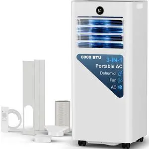 AKIRES Portable Air Conditioners,8000 BTU Air Conditioner for Bedroom with Remote Control,Portable AC Unit With Fan & Dehumidifier,Cools Up To 350 Sq.Ft For Large Room With 24H Timer And Sleep Mode AKIRES Portable Air Conditioners,8000 BTU Air Conditioner for Bedroom with Remote Control,Portable AC Unit With Fan & Dehumidifier,Cools Up To 350 Sq.Ft For Large Room With 24H Timer And Sleep Mode
