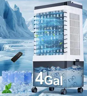 AKIRES 1800CFM Swamp Cooler,Evaporative Air Cooler with 4.0-Gal Water Tank, 4 Ice Packs, Portable Air Conditioners with Remote Control,12H Timer,Evaporative Cooler for Indoor,Outdoor Use (32IN) AKIRES 1800CFM Swamp Cooler,Evaporative Air Cooler with 4.0-Gal Water Tank, 4 Ice Packs, Portable Air Conditioners with Remote Control,12H Timer,Evaporative Cooler for Indoor,Outdoor Use (32IN)