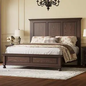AMERLIFE Solid Wood Queen Bed Frame with 65.2" High Headboard, Traditional Platform Bed with Heavy Duty Slats, No Box Spring Needed, Easy Assembly, Dark Brown AMERLIFE Solid Wood Queen Bed Frame with 65.2" High Headboard, Traditional Platform Bed with Heavy Duty Slats, No Box Spring Needed, Easy Assembly, Dark Brown