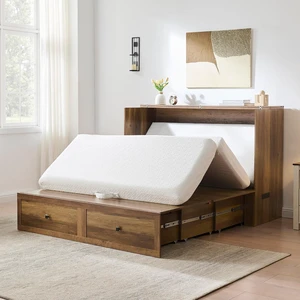 Queen Tri-Fold Memory Foam Mattress, 6-Inch Cooling Gel Folding Guest Mattress with Washable Cover, Portable Floor Mattress for Guests, Murphy Bed and Home Use, White Queen Tri-Fold Memory Foam Mattress, 6-Inch Cooling Gel Folding Guest Mattress with Washable Cover, Portable Floor Mattress for Guests, Murphy Bed and Home Use, White