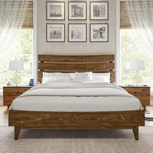 VanAcc Queen Size Solid Wood Bed Frame, Mid Century Platform Bed with Slatted Headboard, Wood Slat Support/No Box Spring Needed/Noise Free/Caramel VanAcc Queen Size Solid Wood Bed Frame, Mid Century Platform Bed with Slatted Headboard, Wood Slat Support/No Box Spring Needed/Noise Free/Caramel