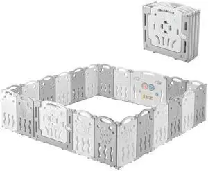 Baby Playpen 22 Panel Baby playpen Folding Play Pen Kids Activity Center Safety Play Yard Home Adjustable Shape, Portable Design for Indoor Outdoor Use (Grey+White, 22 Panel) Baby Playpen 22 Panel Baby playpen Folding Play Pen Kids Activity Center Safety Play Yard Home Adjustable Shape, Portable Design for Indoor Outdoor Use (Grey+White, 22 Panel)