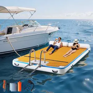 Inflatable Floating Dock with Portable Carry Bag and Ladder, Heavy-Duty Non-Slip Surface Water Platform Inflatable Floating Dock with Portable Carry Bag and Ladder, Heavy-Duty Non-Slip Surface Water Platform
