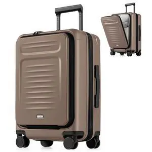 Carry On Luggage Suitcase : 22x14x9 Airline Approved Travel Luggage with Spinner Wheels, Front Pocket Expandable Hardshell Suitcases with TSA Lock Apricot Carry On Luggage Suitcase : 22x14x9 Airline Approved Travel Luggage with Spinner Wheels, Front Pocket Expandable Hardshell Suitcases with TSA Lock Apricot