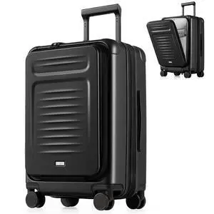 Carry On Luggage Suitcase : 22x14x9 Airline Approved Travel Luggage with Spinner Wheels, Front Pocket Expandable Hardshell Suitcases with TSA Lock Black Carry On Luggage Suitcase : 22x14x9 Airline Approved Travel Luggage with Spinner Wheels, Front Pocket Expandable Hardshell Suitcases with TSA Lock Black
