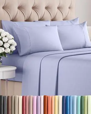 Queen 6 Piece Sheet Set - Comfy Breathable & Cooling - Ultra-Soft Hotel Luxury Bedding Set with 8-16 Inch Deep Pockets - 1 Flat & 1 Fitted Sheet & 4 Pillowcases - Wrinkle Free & Easy Care - Lavender Queen 6 Piece Sheet Set - Comfy Breathable & Cooling - Ultra-Soft Hotel Luxury Bedding Set with 8-16 Inch Deep Pockets - 1 Flat & 1 Fitted Sheet & 4 Pillowcases - Wrinkle Free & Easy Care - Lavender