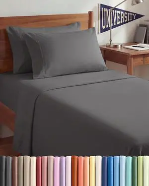 Twin XL 4 Piece Sheet Set - Comfy Breathable & Cooling - Ultra-Soft Hotel Luxury Bedding Set w/ 8-16 Inch Deep Pockets - 1 Flat & 1 Fitted Sheet & 2 Pillowcases - Wrinkle Free & Easy Care - Dark Grey Twin XL 4 Piece Sheet Set - Comfy Breathable & Cooling - Ultra-Soft Hotel Luxury Bedding Set w/ 8-16 Inch Deep Pockets - 1 Flat & 1 Fitted Sheet & 2 Pillowcases - Wrinkle Free & Easy Care - Dark Grey