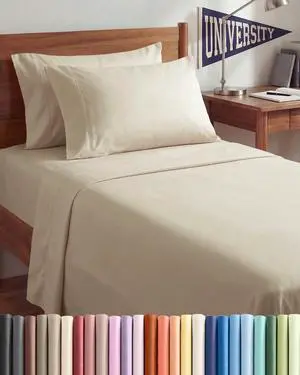 Twin XL 4 Piece Sheet Set - Comfy Breathable & Cooling - Ultra Soft Hotel Luxury Bedding Set w/ 8-16 Inch Deep Pockets - 1 Flat & 1 Fitted Sheet & 2 Pillowcases - Wrinkle Free and Easy Care - Wheat Twin XL 4 Piece Sheet Set - Comfy Breathable & Cooling - Ultra Soft Hotel Luxury Bedding Set w/ 8-16 Inch Deep Pockets - 1 Flat & 1 Fitted Sheet & 2 Pillowcases - Wrinkle Free and Easy Care - Wheat