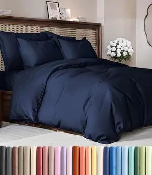 Duvet Cover Super Queen Size Set - Extra Soft Super Queen Duvet Cover 98" x 90" with 2 Pillow Shams for Women, Men, Kids & Teens - Comfy, Breathable Hotel Luxury w/Zipper Closures & Ties (Navy Blue) Duvet Cover Super Queen Size Set - Extra Soft Super Queen Duvet Cover 98" x 90" with 2 Pillow Shams for Women, Men, Kids & Teens - Comfy, Breathable Hotel Luxury w/Zipper Closures & Ties (Navy Blue)
