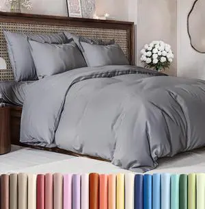 Duvet Cover Queen Size Set - Extra Soft Queen Duvet Cover 90" x 90" with 2 Pillow Shams for Women, Men, Kids & Teens - Hotel Luxury w/Zipper Closures & Ties - Comfy, Cozy & Breathable (Steel Blue) Duvet Cover Queen Size Set - Extra Soft Queen Duvet Cover 90" x 90" with 2 Pillow Shams for Women, Men, Kids & Teens - Hotel Luxury w/Zipper Closures & Ties - Comfy, Cozy & Breathable (Steel Blue)
