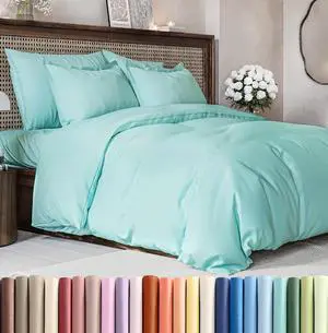 Duvet Cover Queen Size Set - Extra Soft Queen Duvet Cover 90" x 90" with 2 Pillow Shams for Women, Men, Kids & Teens - Hotel Luxury, Easy-Care w/Zipper Closures & Ties - Comfy & Breathable (Spa Blue) Duvet Cover Queen Size Set - Extra Soft Queen Duvet Cover 90" x 90" with 2 Pillow Shams for Women, Men, Kids & Teens - Hotel Luxury, Easy-Care w/Zipper Closures & Ties - Comfy & Breathable (Spa Blue)