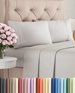 Cal King Size 4 Piece Sheet Set - Comfy Breathable & Cooling Sheets - Hotel Luxury Bed Sheets for Women & Men - Deep Pockets, Easy-Fit, Soft & Wrinkle Free Sheets - French Grey Oeko-Tex Bed Sheet Set Cal King Size 4 Piece Sheet Set - Comfy Breathable & Cooling Sheets - Hotel Luxury Bed Sheets for Women & Men - Deep Pockets, Easy-Fit, Soft & Wrinkle Free Sheets - French Grey Oeko-Tex Bed Sheet Set