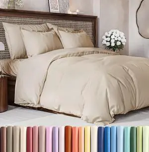 Duvet Cover Queen Size Set - Extra Soft Queen Duvet Cover 90" x 90" with 2 Pillow Shams for Women, Men, Kids & Teens - Hotel Luxury, Easy-Care w/Zipper Closures & Ties - Comfy and Breathable (Wheat) Duvet Cover Queen Size Set - Extra Soft Queen Duvet Cover 90" x 90" with 2 Pillow Shams for Women, Men, Kids & Teens - Hotel Luxury, Easy-Care w/Zipper Closures & Ties - Comfy and Breathable (Wheat)