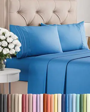 Cal King Size 4 Piece Sheet Set - Comfy Breathable & Cooling Sheets - Hotel Luxury Bed Sheets for Women & Men - Deep Pockets, Easy-Fit, Soft & Wrinkle Free Sheets - Royal Blue Oeko-Tex Bed Sheet Set Cal King Size 4 Piece Sheet Set - Comfy Breathable & Cooling Sheets - Hotel Luxury Bed Sheets for Women & Men - Deep Pockets, Easy-Fit, Soft & Wrinkle Free Sheets - Royal Blue Oeko-Tex Bed Sheet Set