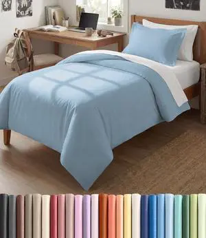 Duvet Cover Twin/Twin XL Size Set - Extra Soft Twin/Twin XL Duvet Cover 68" x 90" with 1 Pillow Sham for Women, Men, Kids & Teens - Comfy, Easy-Care & Fade Free w/Zipper Closures & Ties (Light Blue) Duvet Cover Twin/Twin XL Size Set - Extra Soft Twin/Twin XL Duvet Cover 68" x 90" with 1 Pillow Sham for Women, Men, Kids & Teens - Comfy, Easy-Care & Fade Free w/Zipper Closures & Ties (Light Blue)