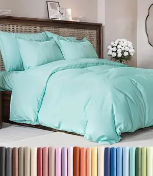 Duvet Cover Full Size Set - Extra Soft Full Duvet Cover 80" x 90" with 2 Pillow Shams for Women, Men, Kids & Teens - Hotel Luxury, Easy-Care w/Zipper Closures & Ties - Comfy & Breathable (Spa Blue) Duvet Cover Full Size Set - Extra Soft Full Duvet Cover 80" x 90" with 2 Pillow Shams for Women, Men, Kids & Teens - Hotel Luxury, Easy-Care w/Zipper Closures & Ties - Comfy & Breathable (Spa Blue)
