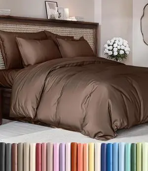 Duvet Cover Full Size Set - Extra Soft Full Duvet Cover 80" x 90" with 2 Pillow Shams for Women, Men, Kids & Teens - Hotel Luxury, Easy-Care w/ Zipper Closures & Ties - Comfy and Breathable (Brown) Duvet Cover Full Size Set - Extra Soft Full Duvet Cover 80" x 90" with 2 Pillow Shams for Women, Men, Kids & Teens - Hotel Luxury, Easy-Care w/ Zipper Closures & Ties - Comfy and Breathable (Brown)