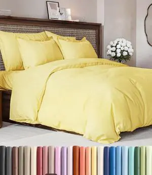 Duvet Cover King Size Set - Extra Soft King Duvet Cover 104" x 90" with 2 Pillow Shams for Women, Men, Kids & Teens - Hotel Luxury, Easy-Care w/Zipper Closures & Ties - Comfy and Breathable (Yellow) Duvet Cover King Size Set - Extra Soft King Duvet Cover 104" x 90" with 2 Pillow Shams for Women, Men, Kids & Teens - Hotel Luxury, Easy-Care w/Zipper Closures & Ties - Comfy and Breathable (Yellow)