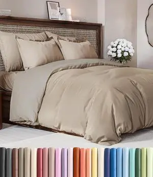 Duvet Cover Queen Size Set - Extra Soft Queen Duvet Cover 90" x 90" with 2 Pillow Shams for Women, Men, Kids & Teens - Hotel Luxury with Zipper Closures & Ties - Comfy & Breathable (Heathered Beige) Duvet Cover Queen Size Set - Extra Soft Queen Duvet Cover 90" x 90" with 2 Pillow Shams for Women, Men, Kids & Teens - Hotel Luxury with Zipper Closures & Ties - Comfy & Breathable (Heathered Beige)