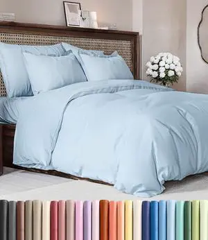 Duvet Cover Cal King Size Set - Extra Soft Cal King Duvet Cover 104" x 98" with 2 Pillow Shams for Women, Men, Kids & Teens - Hotel Luxury w/Zipper Closures & Ties - Comfy & Breathable (Light Blue) Duvet Cover Cal King Size Set - Extra Soft Cal King Duvet Cover 104" x 98" with 2 Pillow Shams for Women, Men, Kids & Teens - Hotel Luxury w/Zipper Closures & Ties - Comfy & Breathable (Light Blue)